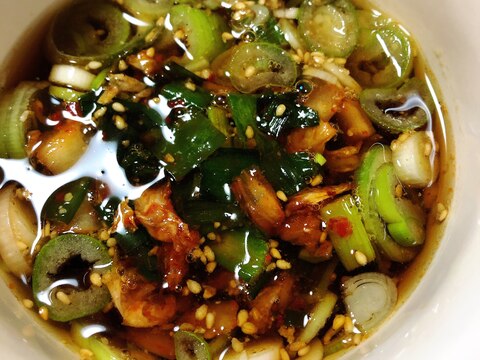 ニラネギキムチ麺つゆ レシピ 作り方 By 萌吉 楽天レシピ ニラネギキムチ麺つゆ レシピ 作り方 By 萌吉 楽天レシピ